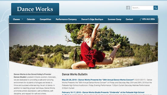 Dance Works Studio Website Design and Development